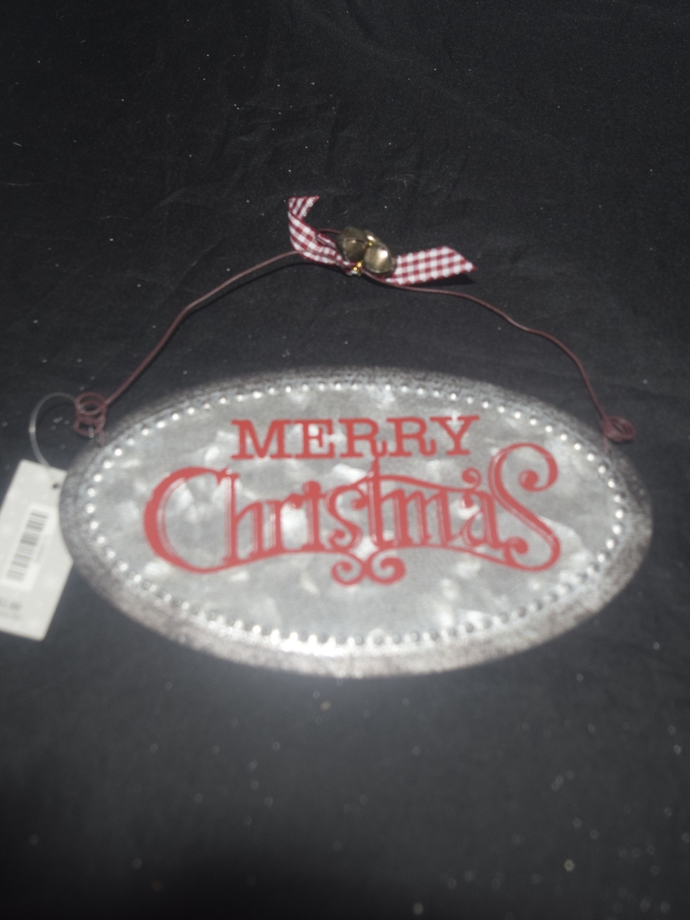 Hobby Lobby Red and Silver "Merry Christmas" Oval Ornament